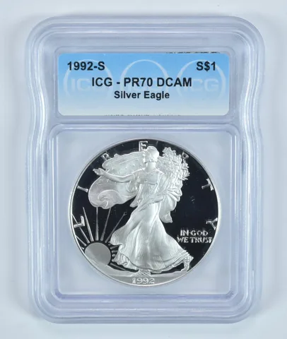 1992-S American Silver Eagle PR70 DCAM ICG