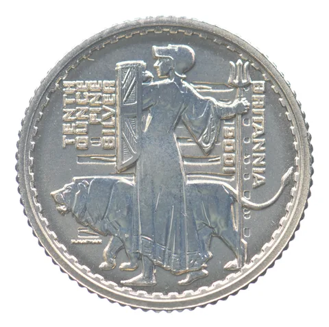 2001 Great Britain 20 Pence Silver Britannia 1/10 Oz Silver a8667