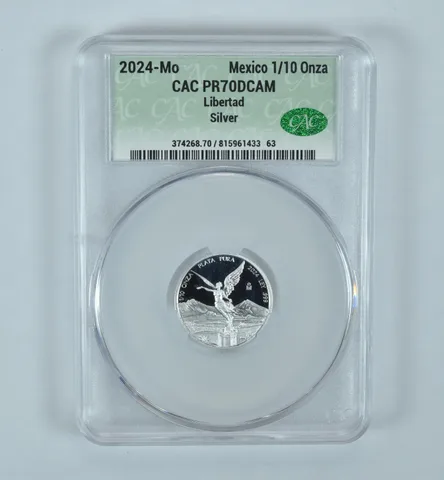 2024 Mo Mexico 1/10 Onza Silver Libertad PR70 DCAM CAC CACg