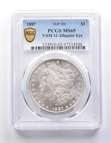 MS65 1887 Morgan Silver Dollar VAM 12 Alligator Eye Top 100 PCGS *7645