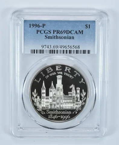1996-P Smithsonian Commemorative Dollar PR69 DCAM PCGS Blue Label