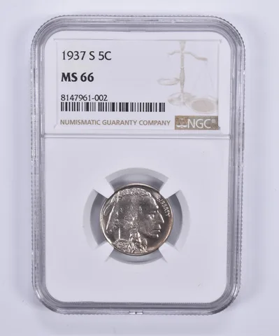 1937-S Indian Head Buffalo Nickel MS66 NGC Brown Label