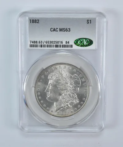 1882 Morgan Silver Dollar MS63 CAC CACg *5726
