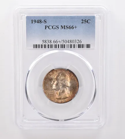 1948-S Washington Quarter MS66+ PCGS Beautiful Tone a9965