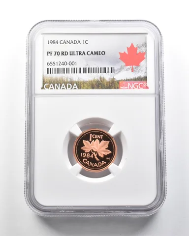 PF70 RD UCam 1984 Canada Maple Leaf Cent NGC *4351