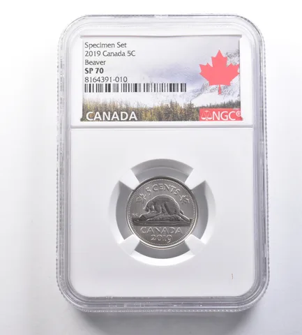 2019 Canada 5 Cents Specimen Set Beaver SP70 NGC *7052