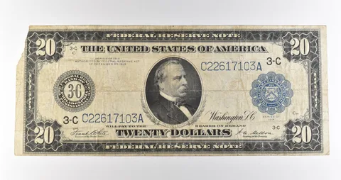 1914 $20 Philadelphia PA FRN Blue Seal Large Note Fr#975 *4637