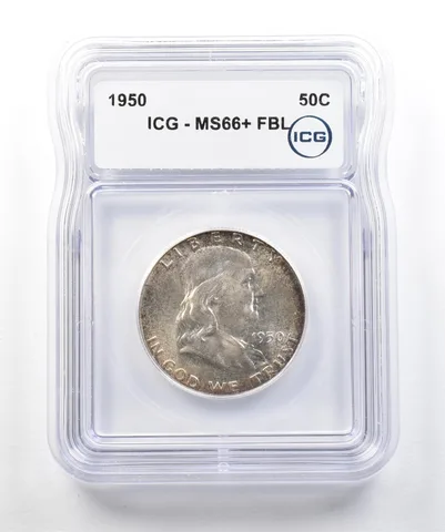 1950 Franklin Half Dollar MS66+ FBL ICG a3246