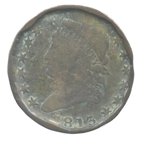 1813 Classic Head Large Cent Hammered *5108
