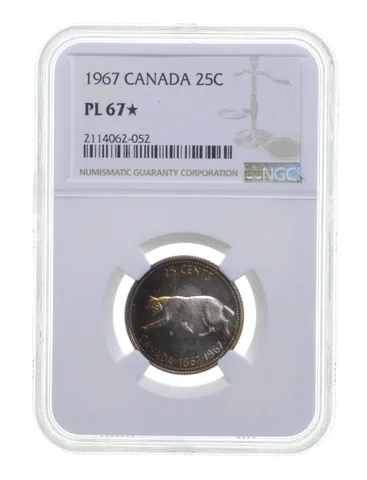 PL 67* 1967 Canada 25 Cents - Graded NGC - Beautiful Color a3631