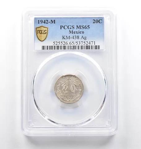 1942 M Mexico 20 Centavos Silver KM-438 MS65 PCGS a9499