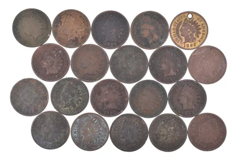 Lot 20 1800's 1890-1899 Indian Head Penny Cents US Coin Collection 2/5 Roll *518