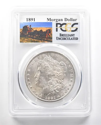 1891 Morgan Silver Dollar BU PCGS a6621