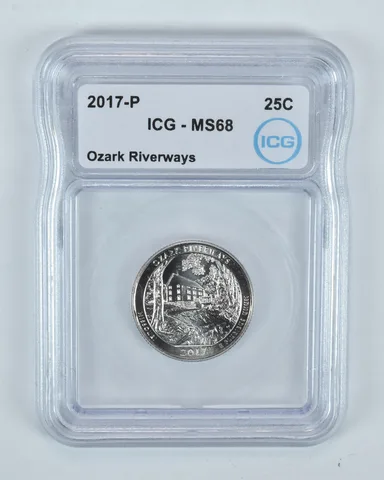 2017-P Washington Quarter ATB Ozark Riverways MS68 ICG