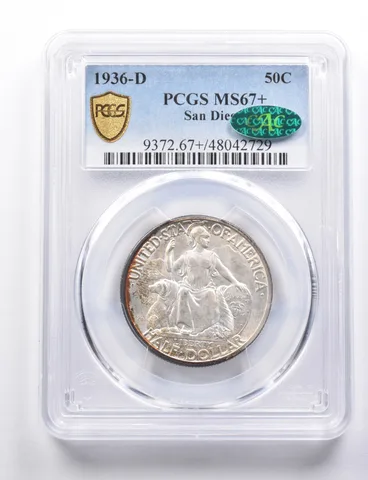 MS67+ 1936-D San Diego Commemorative Half Dollar CAC PCGS a5735