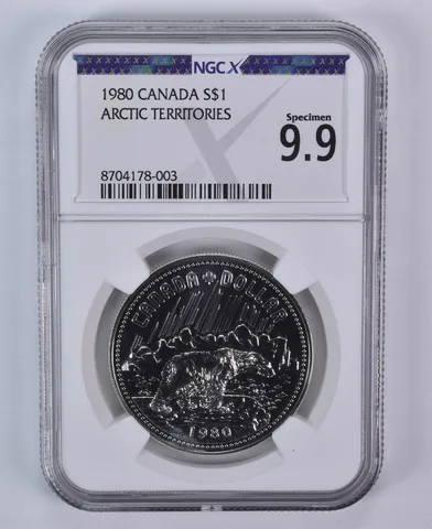 1980 Canada 1 Dollar Silver Arctic Territories Specimen 9.9 NGC X NGCX