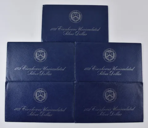 Lot (5) OGP 1972 Eisenhower Uncirculated Dollar Envelope - NO COIN