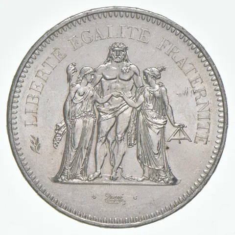 1977 France 50 Francs Hercules 90% Silver BU