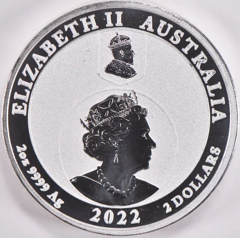 2022 Australia 2 Dollars 2 Oz Silver .9999 1910 1 Florin