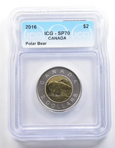 2016 Canada 2 Dollars Polar Bear SP70 ICG *3977