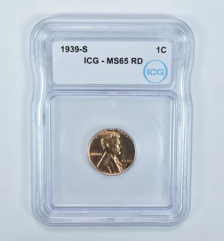 1939-S Lincoln Wheat Cent MS65 RD ICG