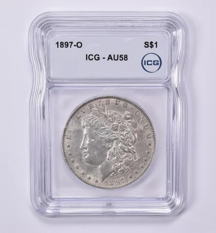 1897-O Morgan Silver Dollar AU58 ICG *0527