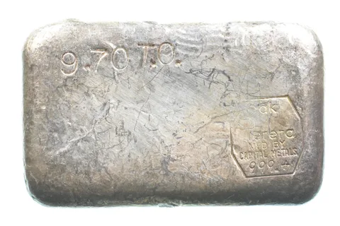 9.7 Troy Oz Silver Bar Deak Perera Vintage Poured Capital Metals 10 *5553