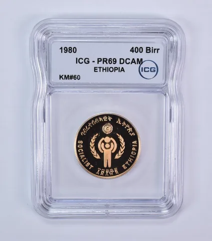 1980 Ethiopia 400 Birr Gold KM#60 PR69 DCAM ICG *7941