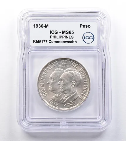 1936 M Philippines Peso Commonwealth KM#177 MS65 ICG *2021