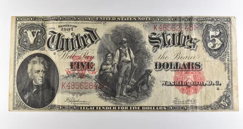 1907 $5 Legal Tender Large Note Red Seal *3521