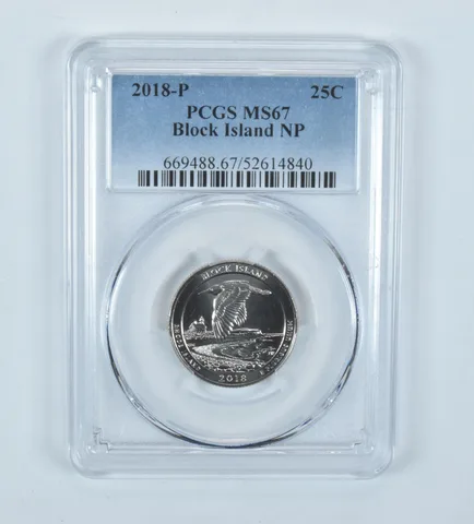 2018-P Washington Quarter ATB Block Island MS67 PCGS