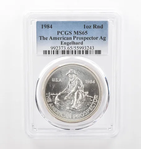 1984 Engelhard Prospector 1 Oz Silver MS65 PCGS Beautiful Tone *2160
