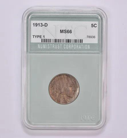 1913-D Indian Head Buffalo Nickel Type 1 Beautiful Tone *0462