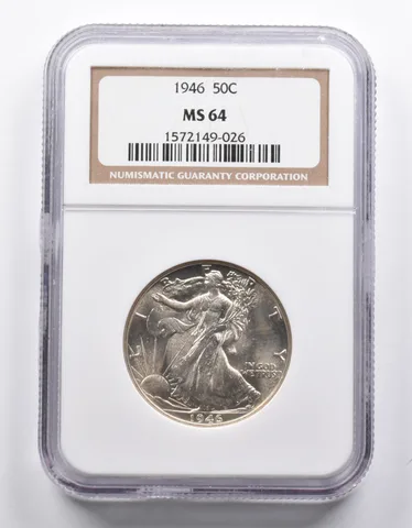 MS64 1946 Walking Liberty Half Dollar NGC *0926