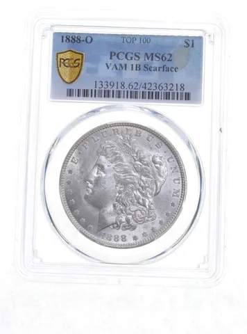MS62 1888-O Morgan Silver Dollar - VAM 1B Scarface - Top 100 - Graded PCGS a6016