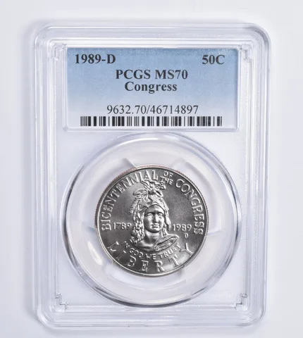 1989-D Congress Bicentennial Commemorative Half Dollar MS70 PCGS
