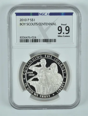 2010-P Boy Scouts Commemorative Silver Dollar Proof 9.9 UCAM NGC X NGCX