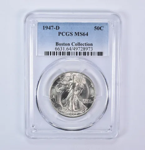 1947-D Walking Liberty Half Dollar Boston Collection MS64 PCGS