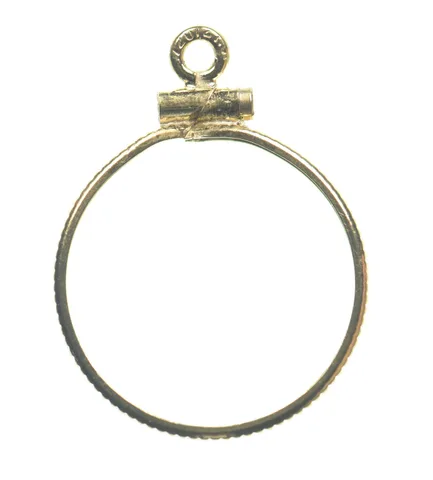 12k 0.6 Gram Gold Filled 15.5mm Coin Bezel Pendant Frame Edge *4893