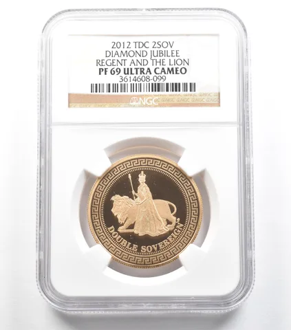 2012 TDC 2 Sovereigns Gold Diamond Jubilee Regent & The Lion PF69 UCAM NGC *5570