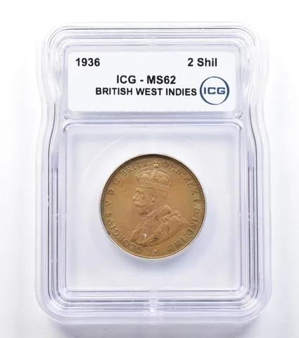 1936 British West Indies 2 Shillings MS62 ICG *1790