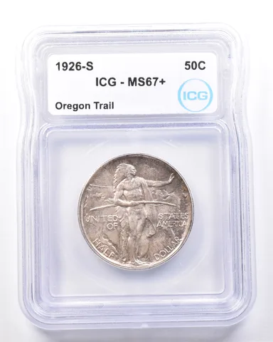 1926-S Oregon Trail Commemorative Half Dollar MS67+ ICG *7244