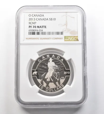 2013 Canada 10 Dollars Silver O Canada RCMP PF70 Matte NGC *8270