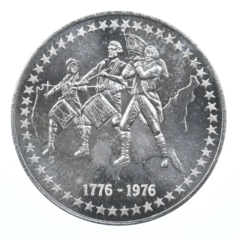 VINTAGE Art Bar/Round 1976 U.S. Second Centennial 1 Oz. .999 Silver 1 T Oz *845