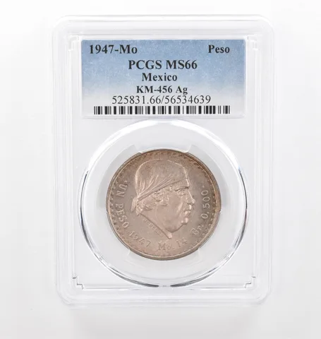 1947 Mo Mexico Peso Silver KM-456 MS66 PCGS Beautiful Tone *2112
