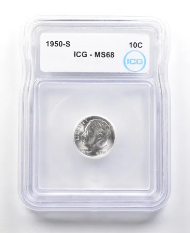 1950-S Roosevelt Dime MS68 ICG a4445