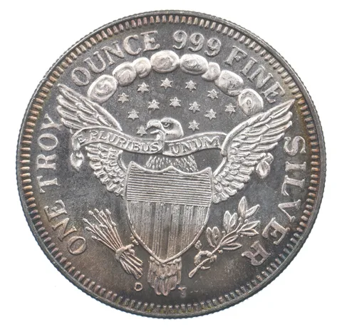 VINTAGE Art Bar/Round Draped Bust Lady Liberty 1 Oz. .999 Silver 1 T Ounce *150