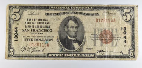 1929 $5 National Currency Note San Francisco CA Ch#13044 *8553