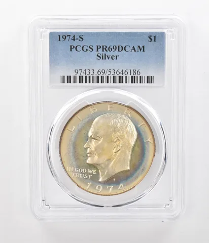 1974-S Eisenhower $1 Silver PR69 DCAM PCGS Beautiful Tone *1154