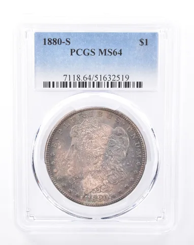 1880-S Morgan Silver Dollar MS64 PCGS Beautiful Tone *9416